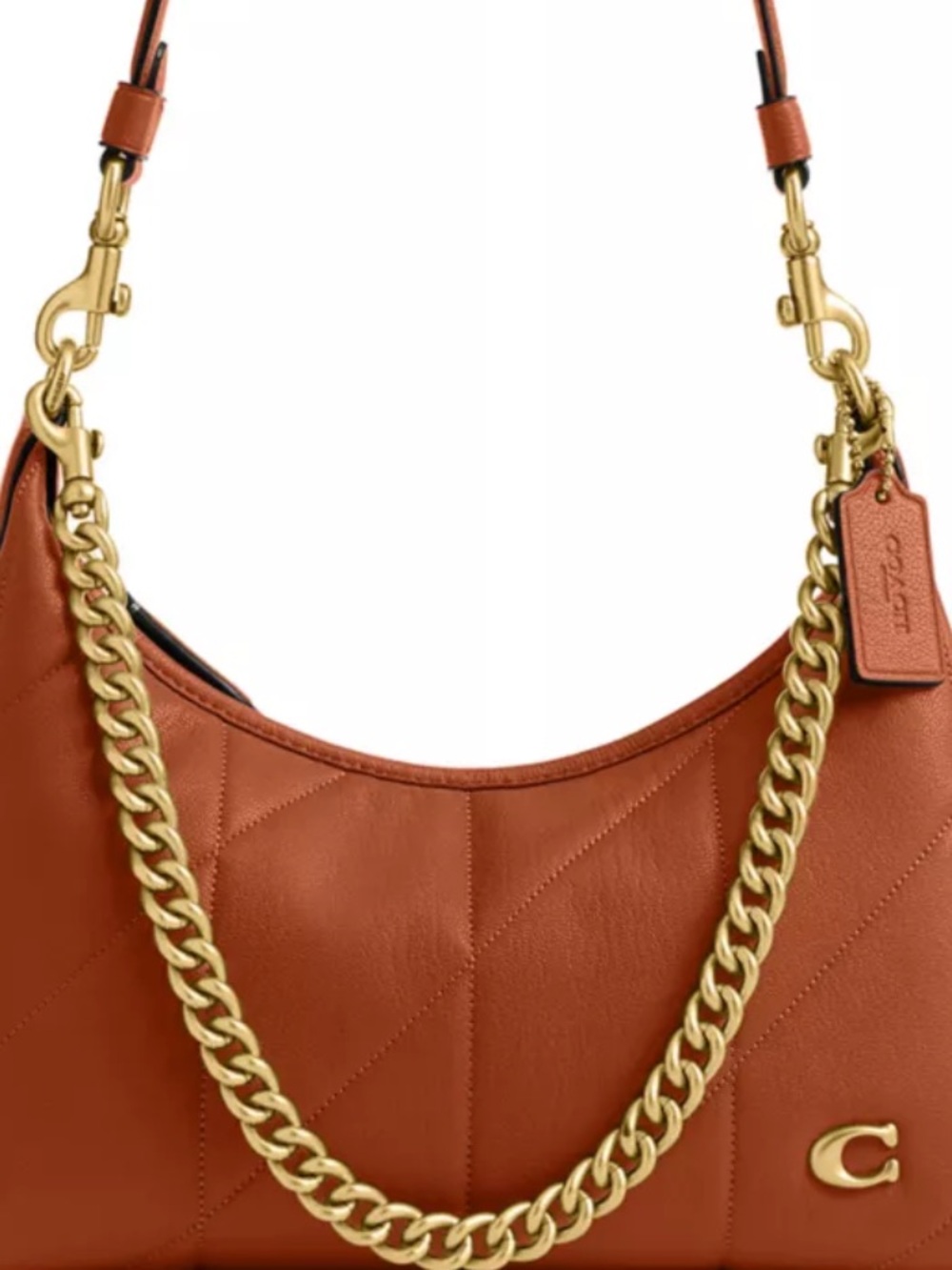 COACH Juliet Quilted Shoulder Bag 25 in Amber Brown NWOT/PRICE FIRM - Picture 2 of 11
